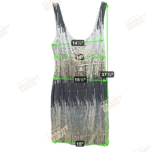 As You Wish Silver & White Ombré Sequin Mini Dress Size Medium - Picture 8 of 8